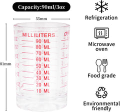 1 PACK Shot Glass Measuring Cup 3 Ounce/90ML Liquid Heavy High Espresso Glass Cup