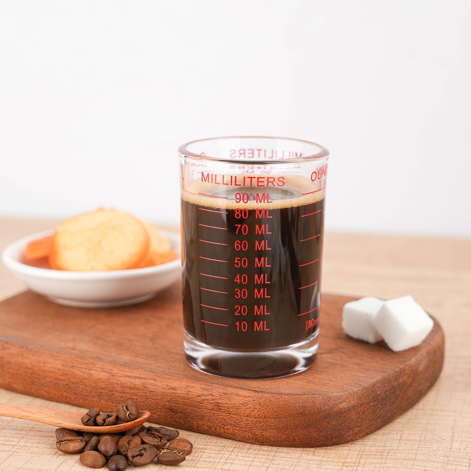 1 PACK Shot Glass Measuring Cup 3 Ounce/90ML Liquid Heavy High Espresso Glass Cup
