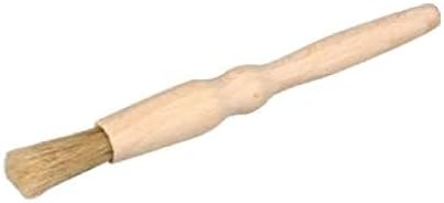 1.4" Flat Wooden Pastry Baking Brush Natural Bristles - Dusting Flour, Glazing & Basting Dough, Batter Egg/Oil Spreading Brush 3.5cm (Flat)