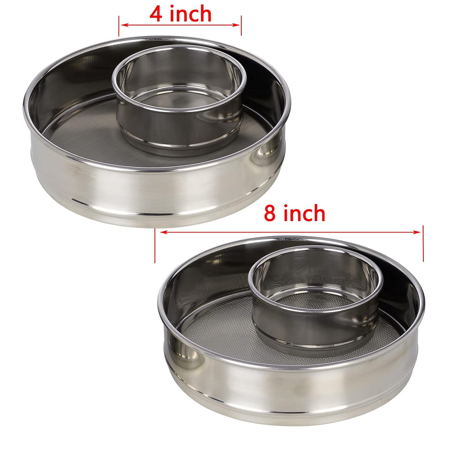 120 Mesh Lab Sieves, Test Sieve #120 Mesh, 4'' Diameter, 304 Stainless Steel Wire Cloth (0.125mm)
