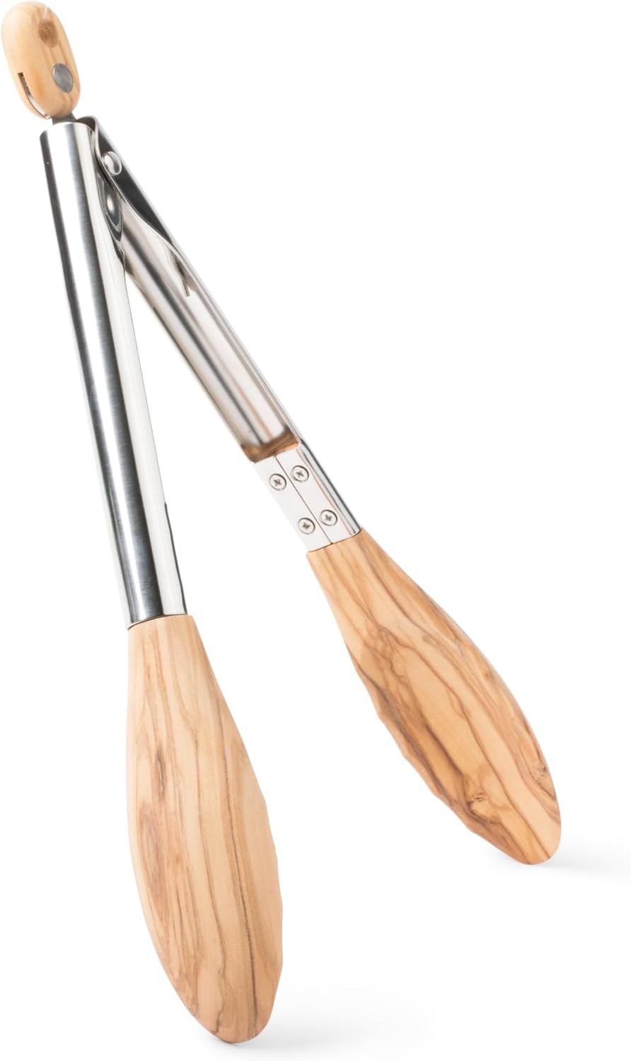 11-Inch Olive Wood Tongs, Long Handle Kitchen Tongs for Cooking, Salad, Pasta, and Grilling, Farmhouse Style Kitchen & Cookware, Ideal for Entertaining, Wedding and Housewarming Gift