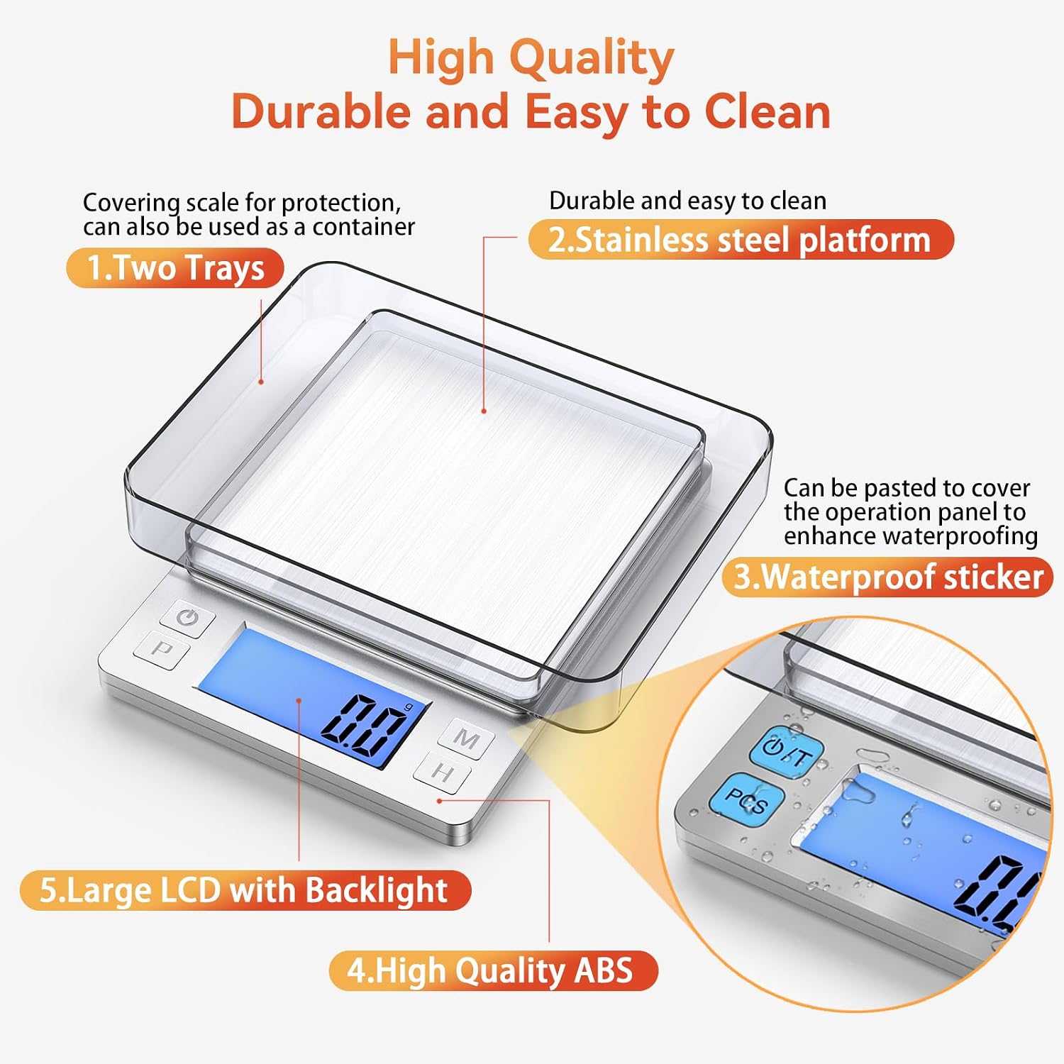 0.01g Small Digital Gram Scale, Upgraded 1kg Jewelry Scale | USB Rechargeable, Larger Display, Hold Function, High Precision, Grams and Ounces for Herb, Coin,Powder,Yeast, Kitchen Sliver
