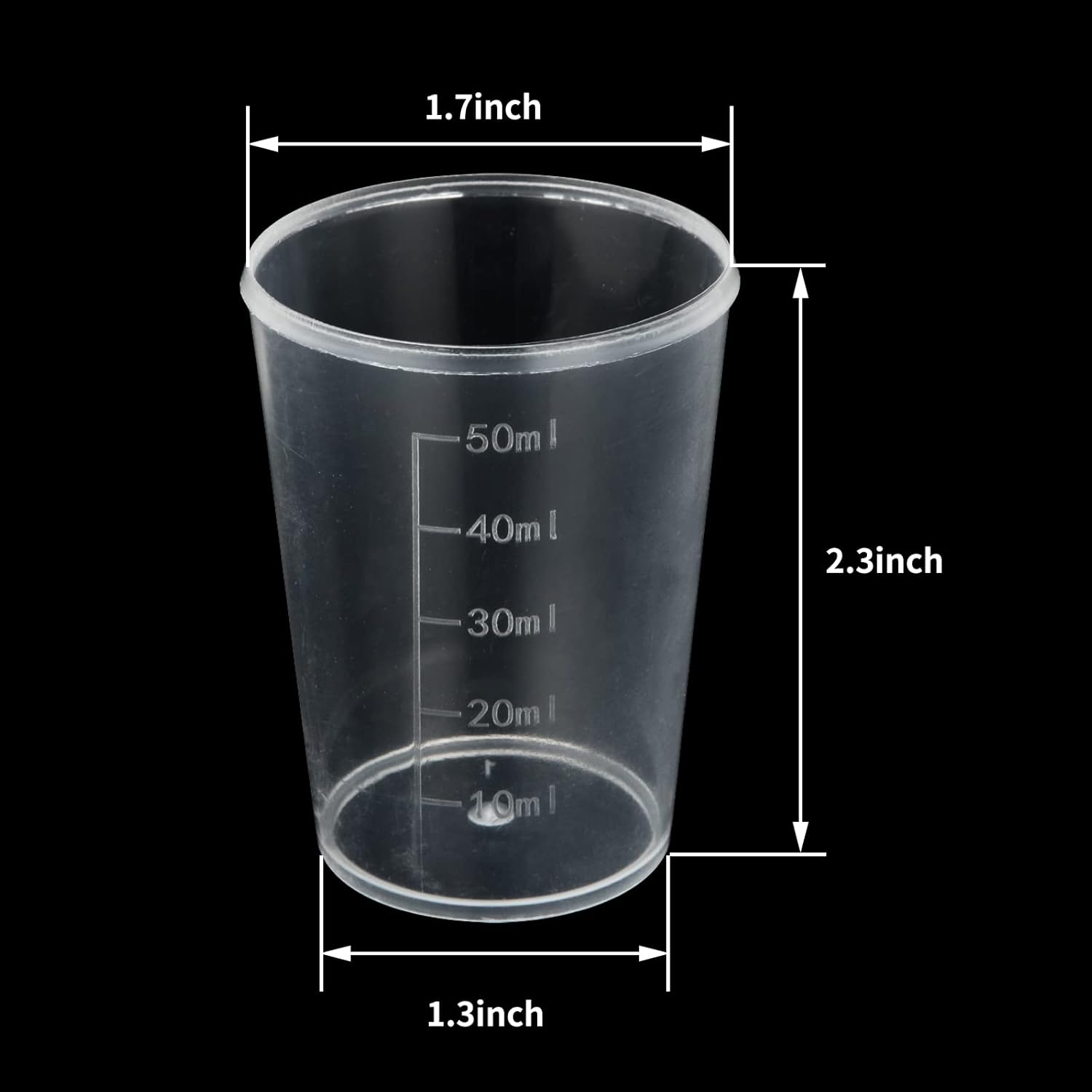100 Pcs 100mL Plastic Graduated Beakers for Epoxy Resin | Raised 20mL Markings and Tapered Pour Spouts with Reusable Clear Plastic for Resin, Paint, Food, and Lab Use