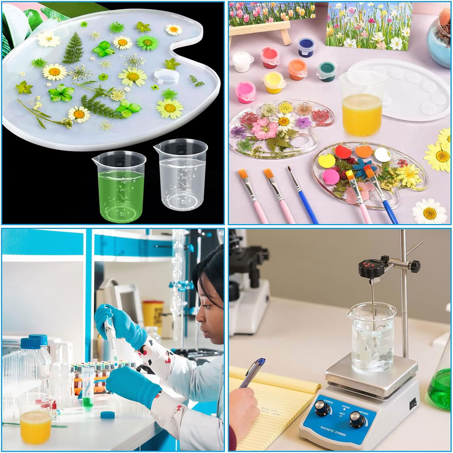 100 Pcs 100mL Plastic Graduated Beakers for Epoxy Resin | Raised 20mL Markings and Tapered Pour Spouts with Reusable Clear Plastic for Resin, Paint, Food, and Lab Use