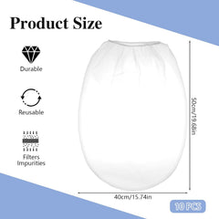10 Pcs Paint Strainer Bags 5 Gallon Fine Mesh with Elastic Top for Paint | paint strainer bags with elastic top opening, made of durable polyester fiber, reusable and easy to clean