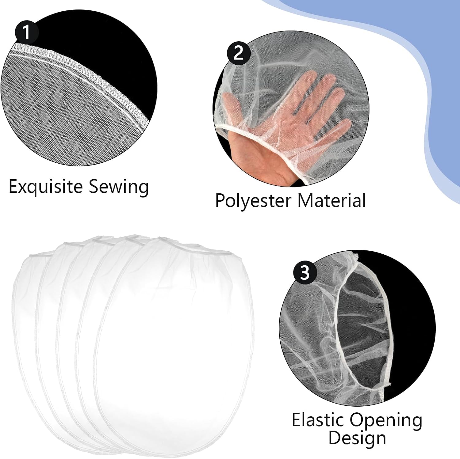 10 Pcs Paint Strainer Bags 5 Gallon Fine Mesh with Elastic Top for Paint | paint strainer bags with elastic top opening, made of durable polyester fiber, reusable and easy to clean