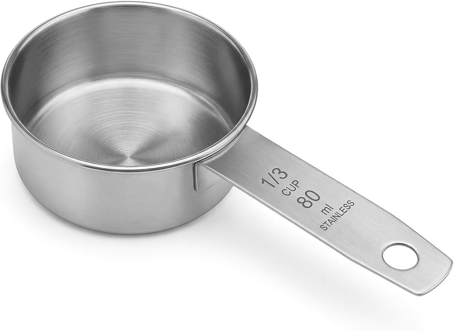 1 Cup Stainless Steel Measuring Cup, 250 ml Cooking Measure Scoop, 1 Cup Measure Cup Tablespoon with Handle for Dry and Wet Food, 250 ml Metal Coffee Scoop for Cooking Drinking Baking