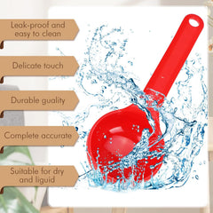 10 Pcs 2 oz Foodservice Products Measure Spoon with Short Handle Measuring Scoop Miser Food Grade Solid Portion Control Spoon for Oatmeal Creatine Coffee Grains Spices Powders(Red)