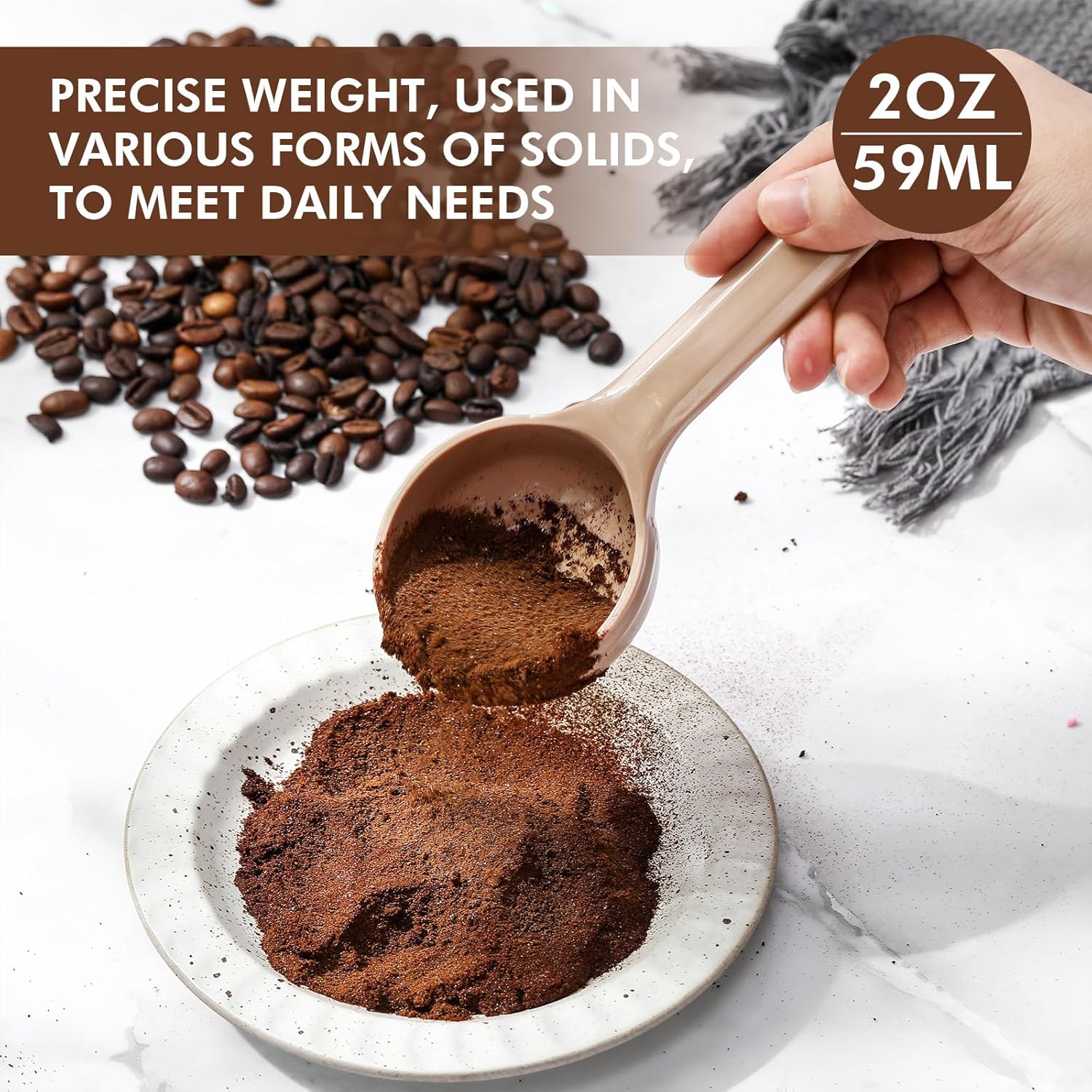 10 Pcs 2 oz Foodservice Products Measure Spoon with Short Handle Measuring Scoop Miser Food Grade Solid Portion Control Spoon for Oatmeal Creatine Coffee Grains Spices Powders(Red)