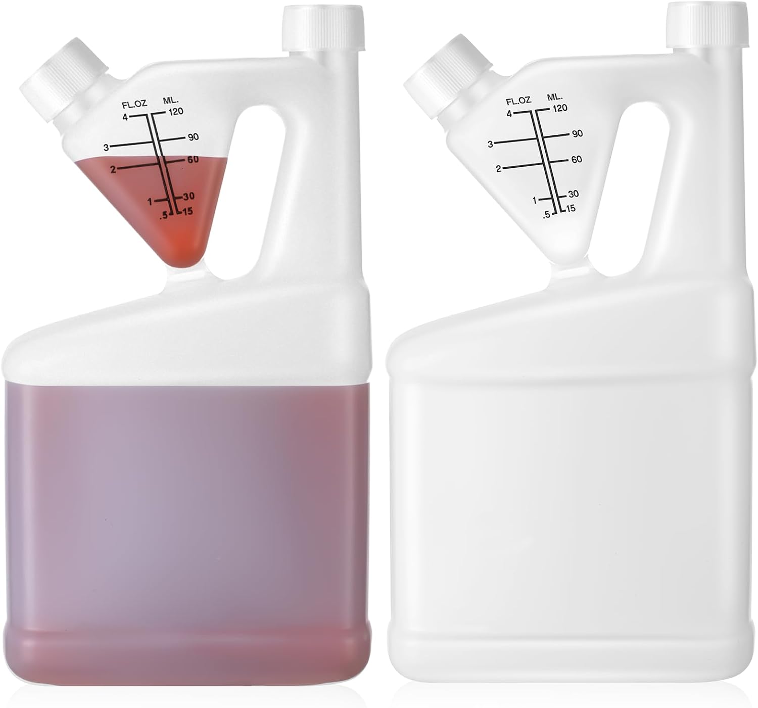 1 Pcs 32oz Tip Measure Containers Tip and Pour Measuring Containers HDPE Chemical Measuring Cups with Lids Plastic Bottle, up to 4oz Capacity (32oz)
