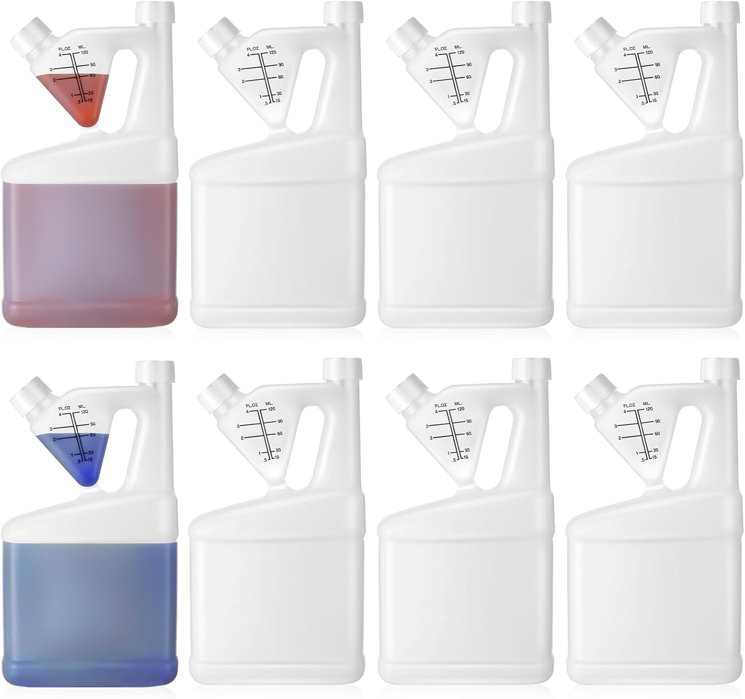 1 Pcs 32oz Tip Measure Containers Tip and Pour Measuring Containers HDPE Chemical Measuring Cups with Lids Plastic Bottle, up to 4oz Capacity (32oz)