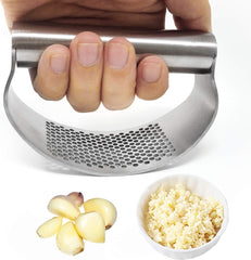 " 1PCS Stainless Steel Garlic Press Rocker Manual Garlic Crusher Garlic Easy Grip Mincer Ginger Press Squeezer Kitchen Tools for Home and Restaurants, Dishwasher Safe (4.2"")"