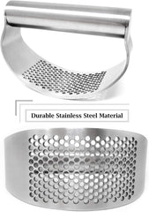 " 1PCS Stainless Steel Garlic Press Rocker Manual Garlic Crusher Garlic Easy Grip Mincer Ginger Press Squeezer Kitchen Tools for Home and Restaurants, Dishwasher Safe (4.2"")"