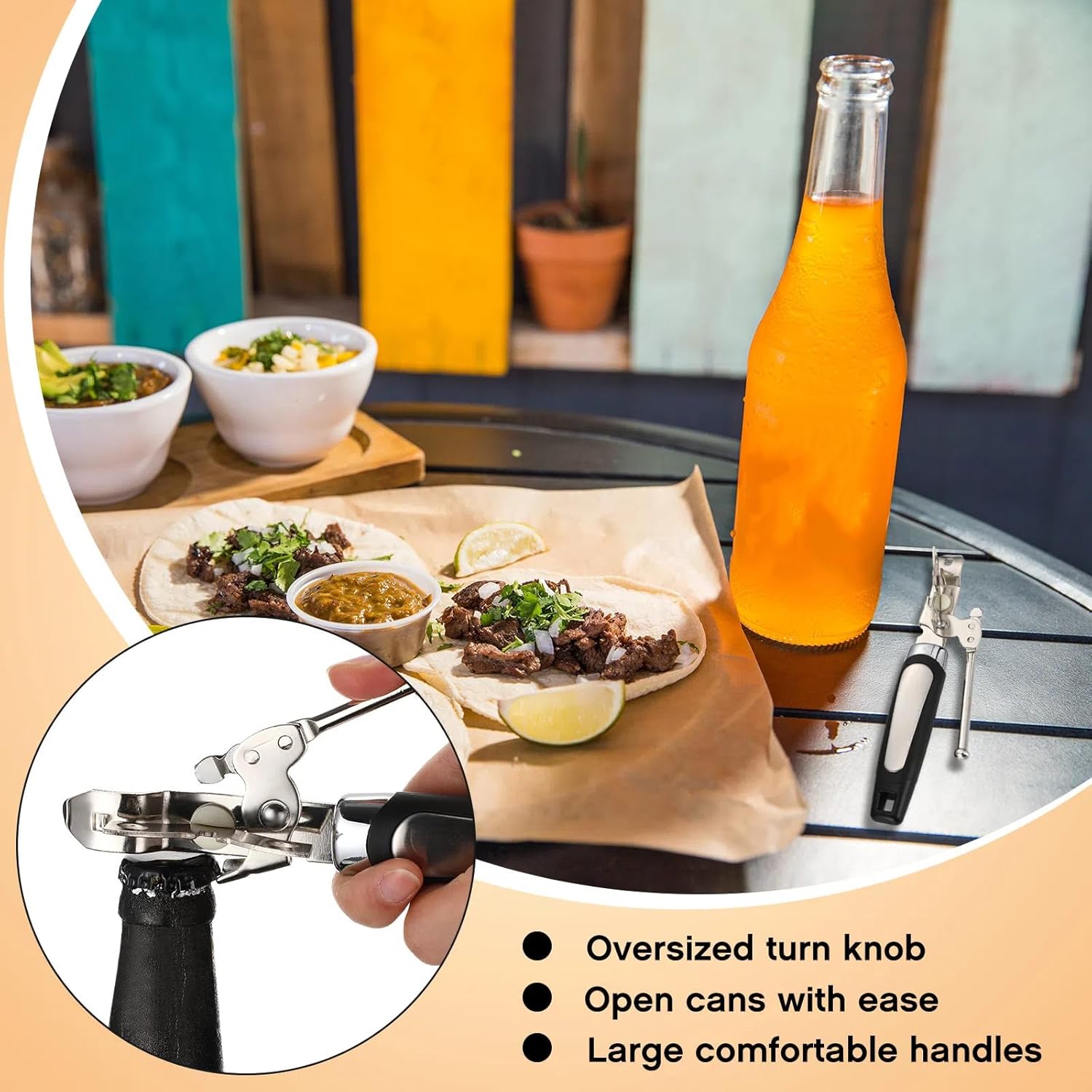 10 Pcs Can Opener Manual Bulk Smooth Edge with Sharp Blade and Soft Non Slip Grip Handle Heavy Duty Handheld Safety Can Opener for Kitchen Restaurant, Black and Silver