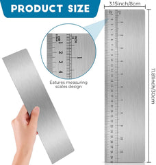 12 Inches Stainless Steel Cake Scraper with Scale Cake Edge Smoother Decorating Comb Baking Scraper Tool for Baking Measuring Buttercream Home Kitchen Accessory