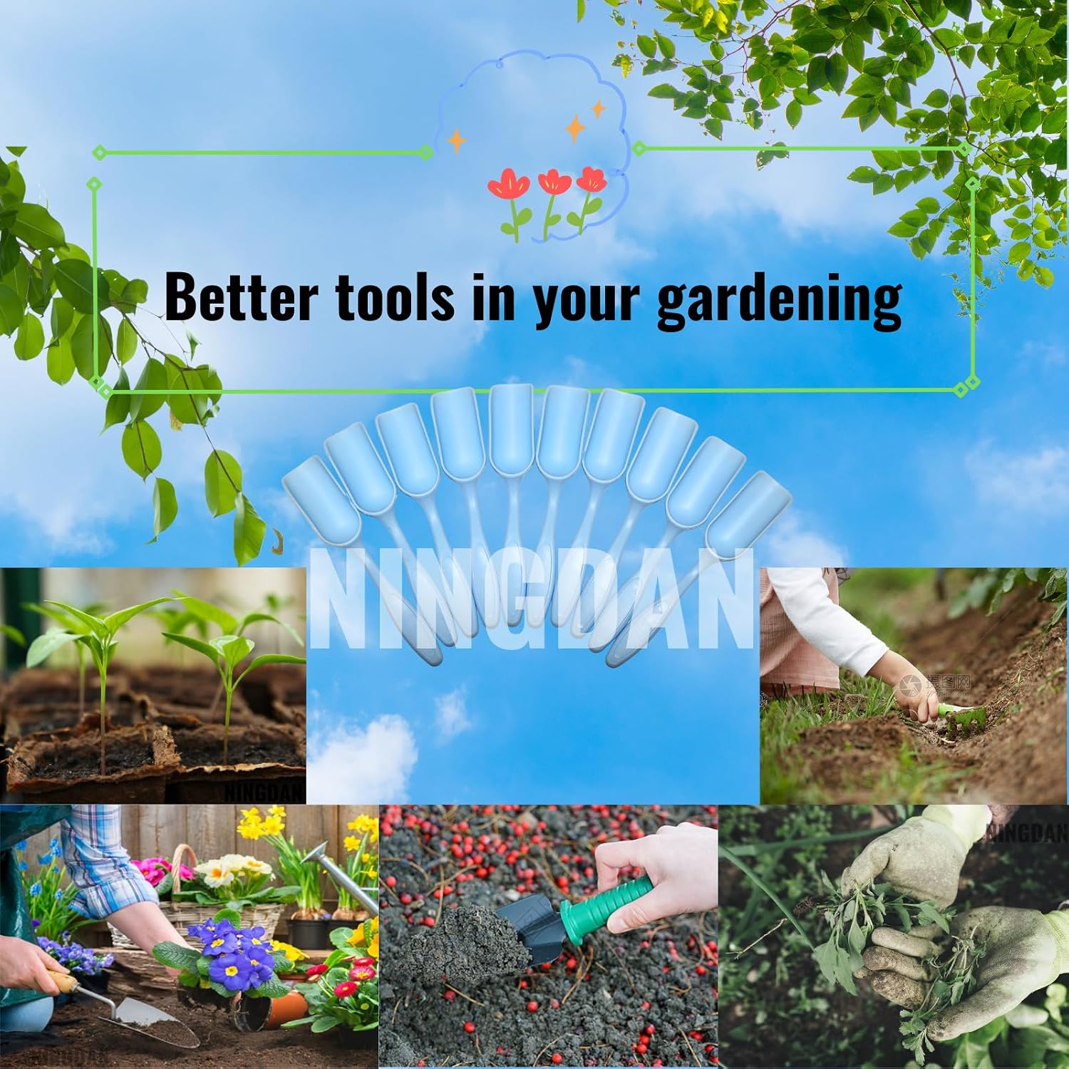 10Pcs Mini Shovel,Plastic Mini Gardening Shovel Spoons Soil Scoops,Cultivation Digging Transplanting Tools for Succulents Potted Flowers,Milk Powder/Coffee Beans Scoops (5 Colors)