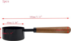 1/3 Cup Stainless Steel Measuring Cup with Wood Handle, 80ml, Black | Measuring Scoop, Measuring Spoon, 80ml Measuring Cups, for Baking, Cooking, Wet and Dry Ingredients