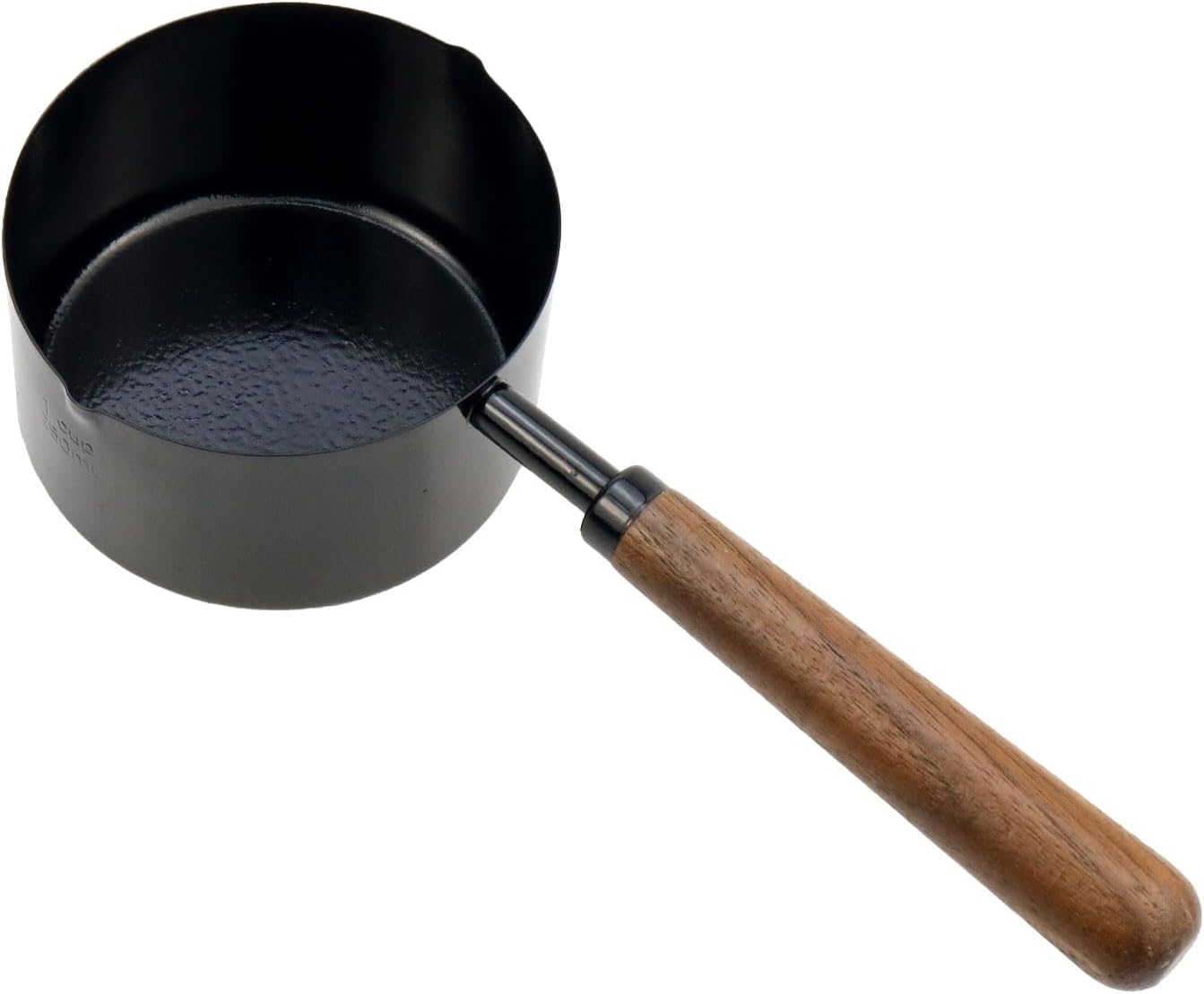 1/3 Cup Stainless Steel Measuring Cup with Wood Handle, 80ml, Black | Measuring Scoop, Measuring Spoon, 80ml Measuring Cups, for Baking, Cooking, Wet and Dry Ingredients