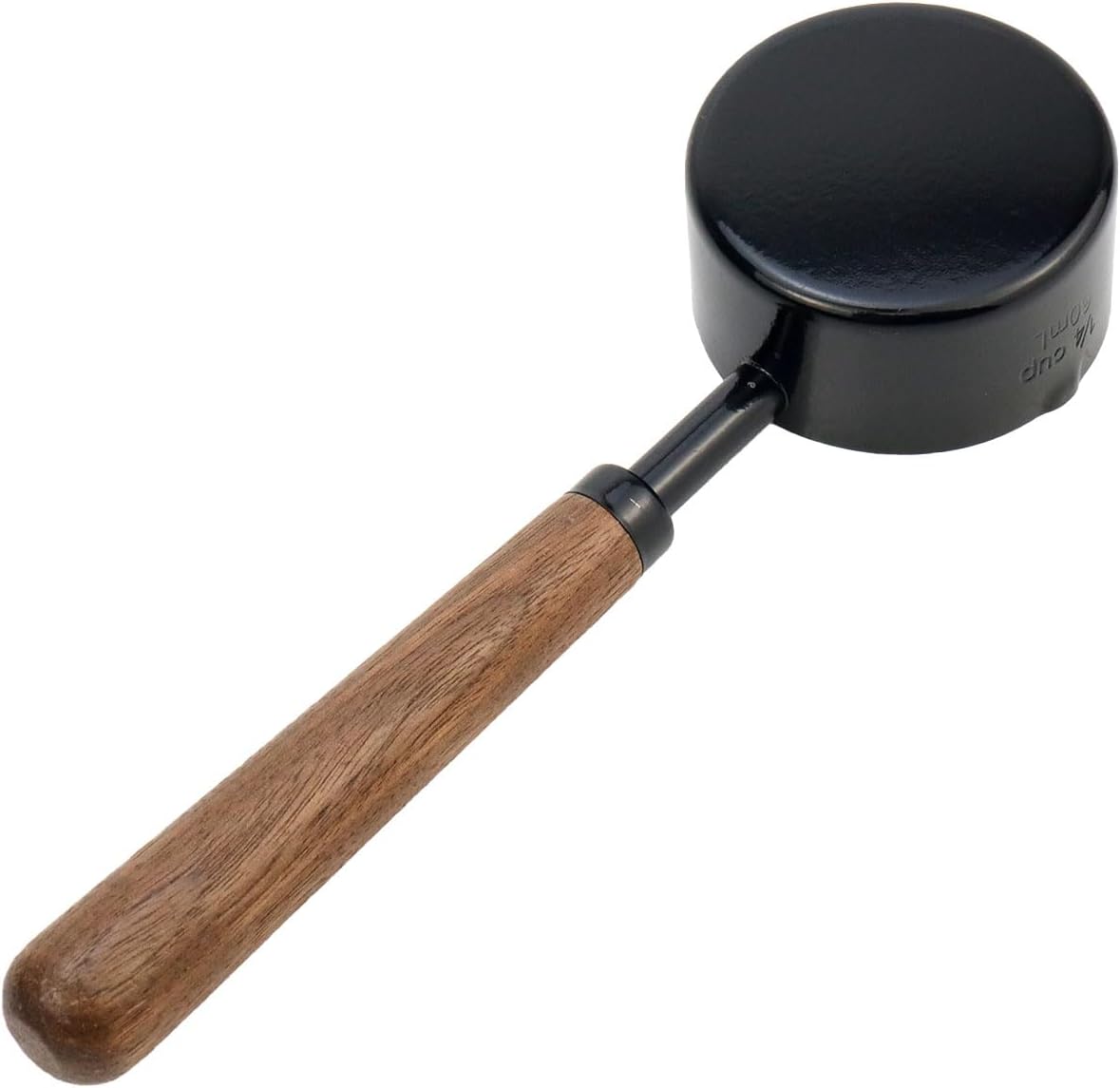 1/3 Cup Stainless Steel Measuring Cup with Wood Handle, 80ml, Black | Measuring Scoop, Measuring Spoon, 80ml Measuring Cups, for Baking, Cooking, Wet and Dry Ingredients