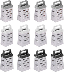 12 Pcs Mini Cheese Grater Stainless Steel Box Grater with 4 Sides Professional Fine Coarse Handheld Slicer Small Lemon Safe Zester Shredder for Kitchen Ginger Vegetable Potatoes Food