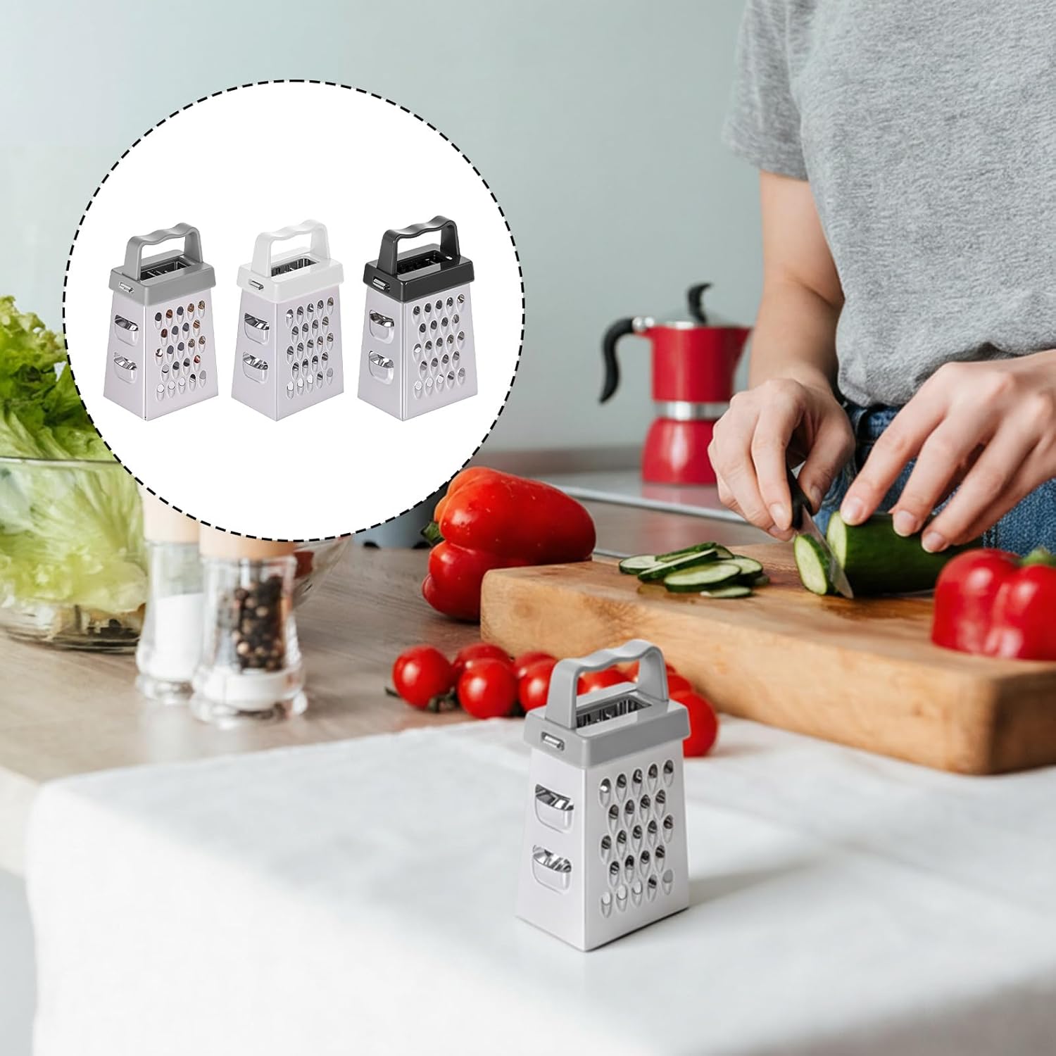 12 Pcs Mini Cheese Grater Stainless Steel Box Grater with 4 Sides Professional Fine Coarse Handheld Slicer Small Lemon Safe Zester Shredder for Kitchen Ginger Vegetable Potatoes Food