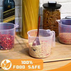12 Pcs 4 Cup/32 oz Measuring Cups Capacity Clear Plastic Measuring Cups with Spout and Handle Grip 1000 ml Marking for Oil Flour, Water, Liquid, Ingredient