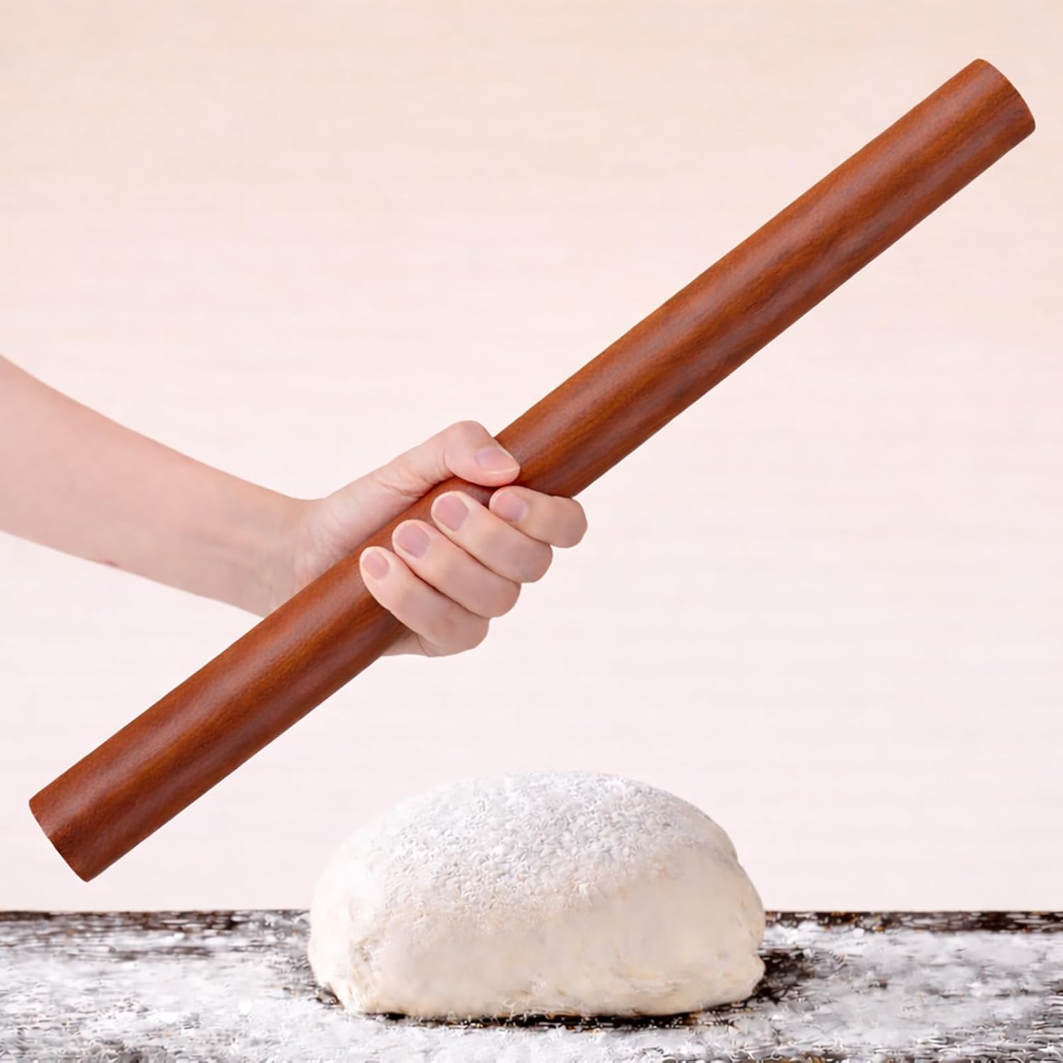10.6 Inch Straight Rolling Pin – Smooth & Balanced Cute Wooden Dough Roller for Baking and Pastry