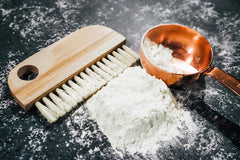 13.5" Original Danish Dough Whisk/Dutch Whisk and Baker's Bench/Counter Brush-Bakers Bread Kit Bundle-Hand Mixer/Blender for Cake Bread Pizza and Pastry Making, Stainless steel