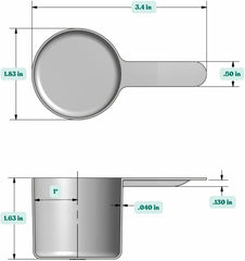 1/4 Cup (4 Tablespoon | 2 Oz. | 60 mL) Short Handle Plastic Measuring Scoop for Coffee, Protein Powder, Pet Food, Spices, Grains, Dry Goods – Food-Grade BPA-Free (Pack of 5)
