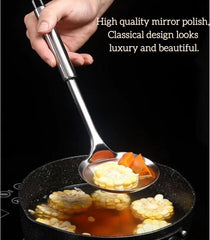 13.2" Stainless Steel Cooking Skimmer Spoon Metal Slotted Spoon for Straining, Ideal for Frying, Skimmer Ladle Sspoons Kitchen Utensils Fryer Scoop