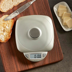 11LB Capacity Digital Glass Top Kitchen Scale with LCD Display, Weight in Grams and Ounces for Baking, Cooking, and Meal Prep, Silver