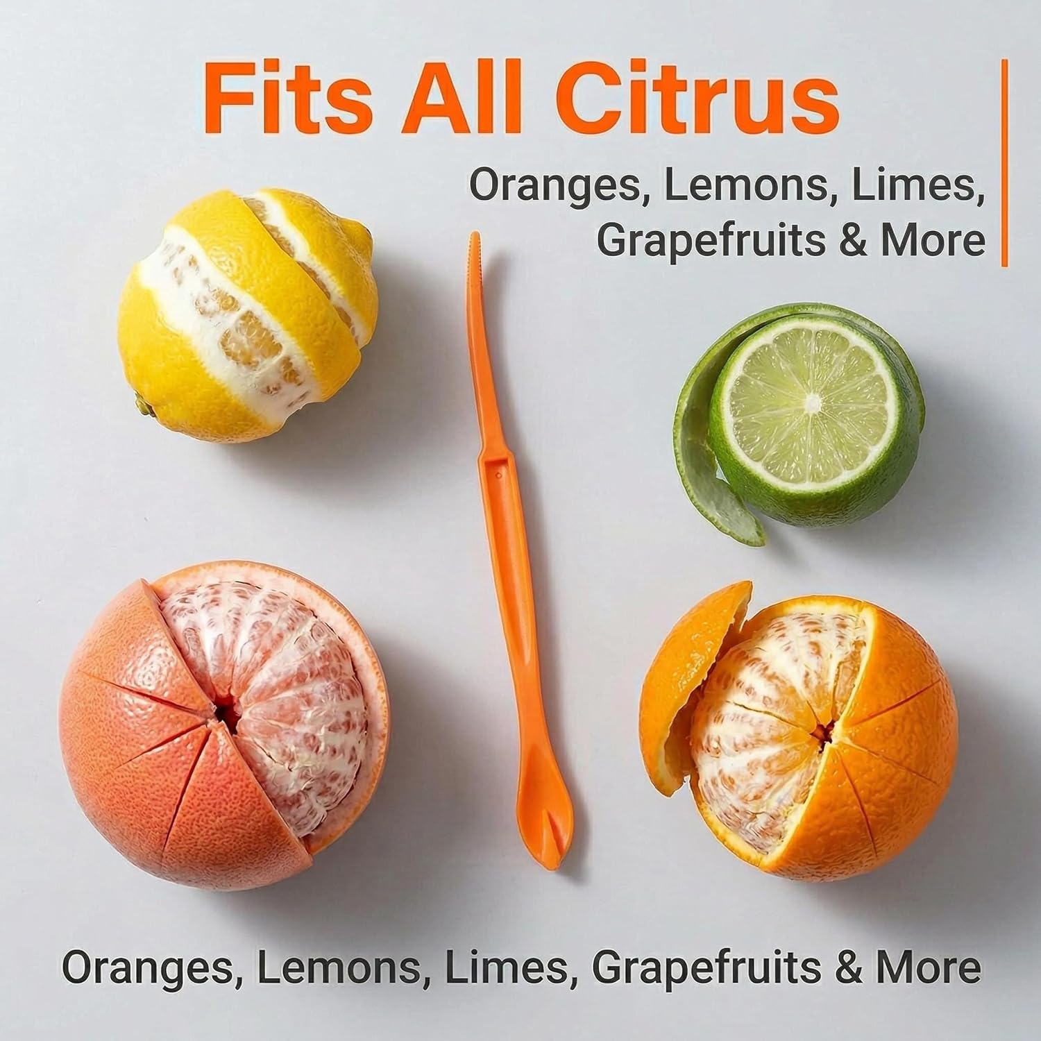 12 Pcs Orange Peeler Tools, Premium Citrus Peeler & Lemon Slicer, Easy Fruit Peeler for Oranges Lemons Limes Grapefruits, Dishwasher Safe Kitchen Gadgets for Travel