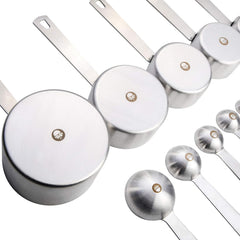 10-Piece Stainless Steel Measuring Cups and Spoons Set – Heavy-Duty, Rust-Resistant Baking and Cooking Measurement Tools