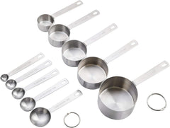 10-Piece Stainless Steel Measuring Cups and Spoons Set – Heavy-Duty, Rust-Resistant Baking and Cooking Measurement Tools