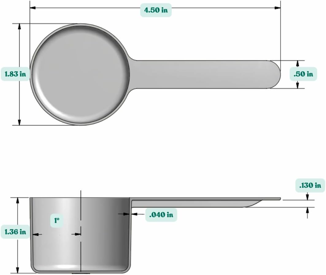 1 Teaspoon (1/3 Tablespoon | 5 mL) Long Handle Plastic Measuring Spoon for Coffee, Protein Powder, Pet Food, Spices, Grains, Dry Goods – Food-Grade BPA-Free (Pack of 25) - Colors A