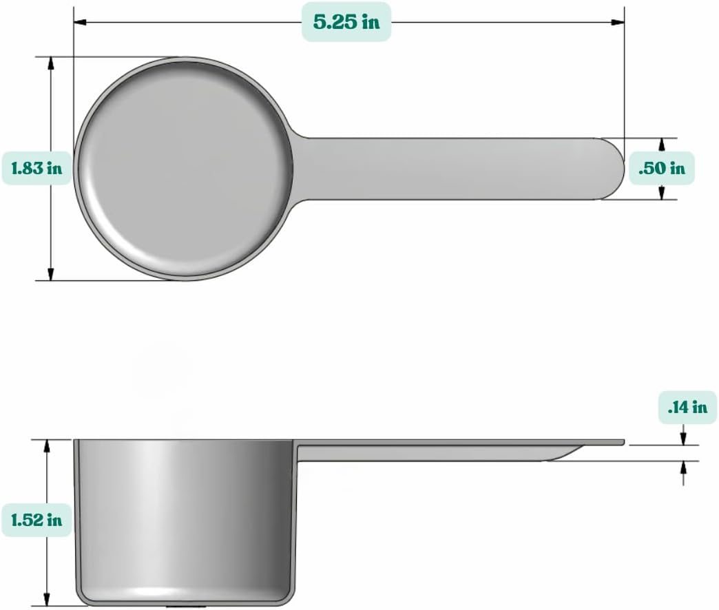 1 Teaspoon (1/3 Tablespoon | 5 mL) Long Handle Plastic Measuring Spoon for Coffee, Protein Powder, Pet Food, Spices, Grains, Dry Goods – Food-Grade BPA-Free (Pack of 25) - Colors A