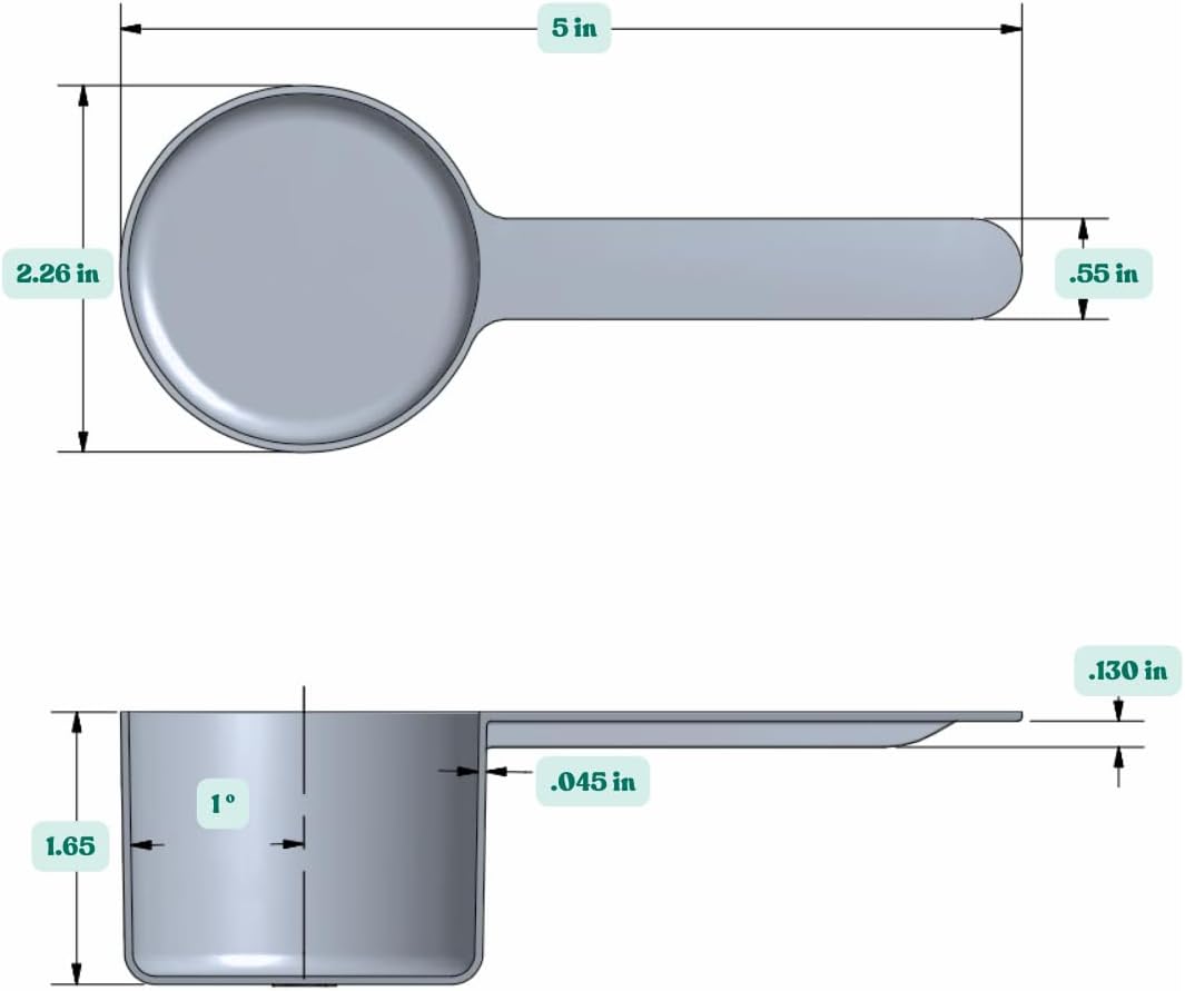 1 Teaspoon (1/3 Tablespoon | 5 mL) Long Handle Plastic Measuring Spoon for Coffee, Protein Powder, Pet Food, Spices, Grains, Dry Goods – Food-Grade BPA-Free (Pack of 25) - Colors A
