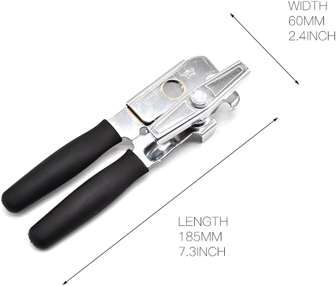 1 Pack Commercial Grade Heavy Duty Manual Can Opener with Easy Crank Oversized Turning Knob, Super Thick 20GA 2.0mm Steel with Chrome Plate Finish, Fit All Size Large Cans