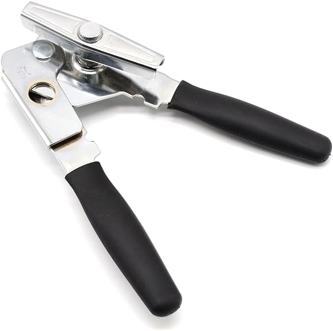 1 Pack Commercial Grade Heavy Duty Manual Can Opener with Easy Crank Oversized Turning Knob, Super Thick 20GA 2.0mm Steel with Chrome Plate Finish, Fit All Size Large Cans