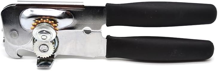1 Pack Commercial Grade Heavy Duty Manual Can Opener with Easy Crank Oversized Turning Knob, Super Thick 20GA 2.0mm Steel with Chrome Plate Finish, Fit All Size Large Cans