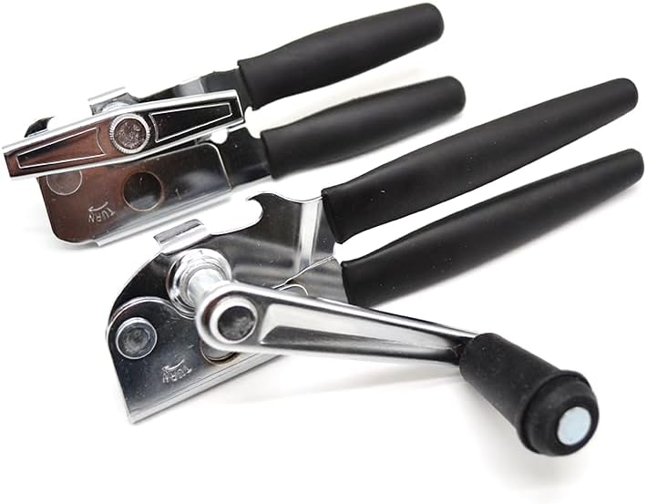 1 Pack Commercial Grade Heavy Duty Manual Can Opener with Easy Crank Oversized Turning Knob, Super Thick 20GA 2.0mm Steel with Chrome Plate Finish, Fit All Size Large Cans