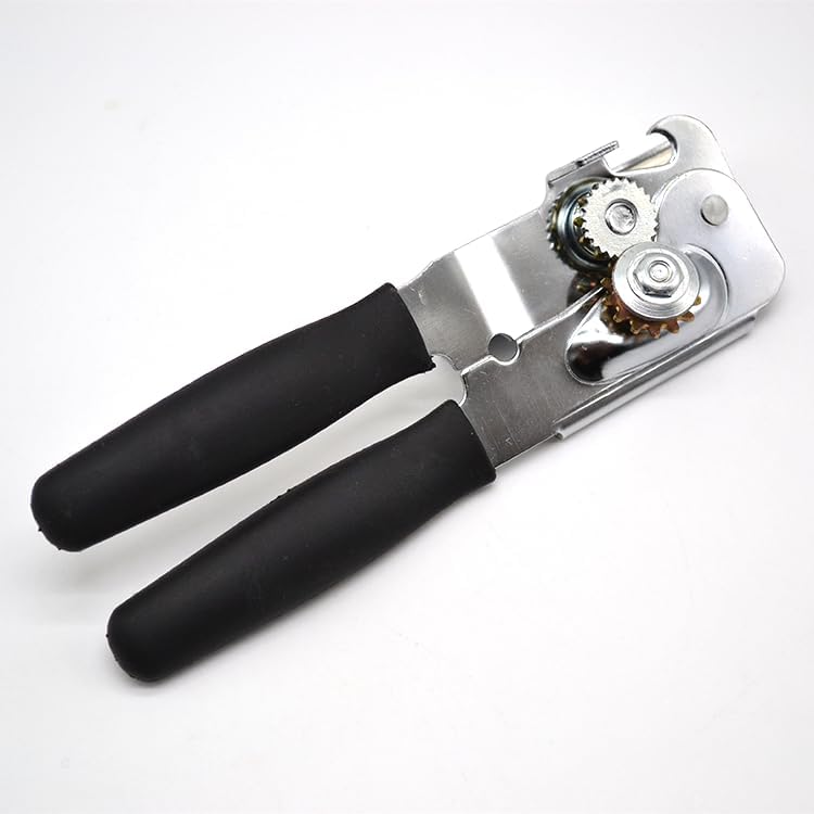 1 Pack Commercial Grade Heavy Duty Manual Can Opener with Easy Crank Oversized Turning Knob, Super Thick 20GA 2.0mm Steel with Chrome Plate Finish, Fit All Size Large Cans