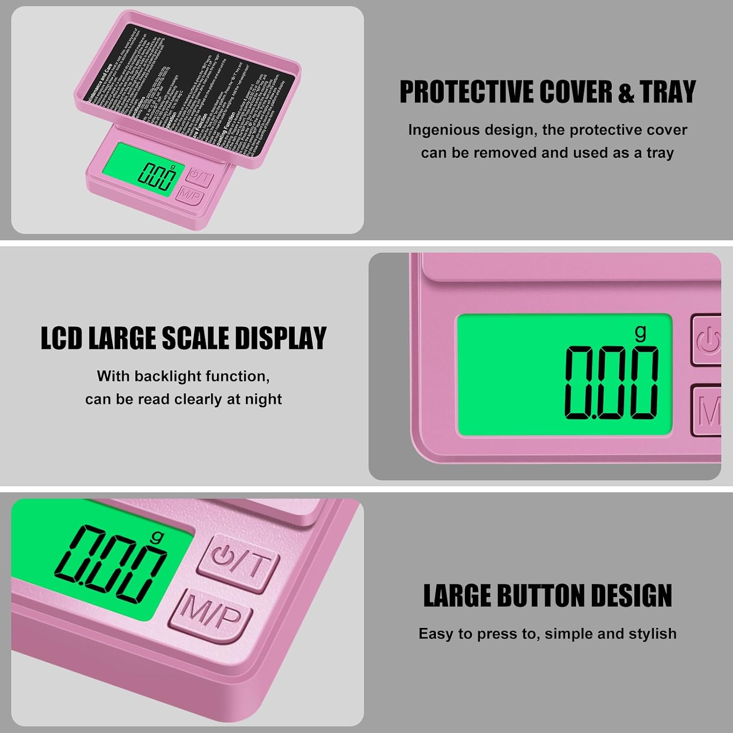 1000g/0.1g Pocket Gram Scale, High Precision Digital Kitchen Scale | LCD Display, 7 Units with Tare Function, Suit for Jewelry, Powder, Ounces, Blue