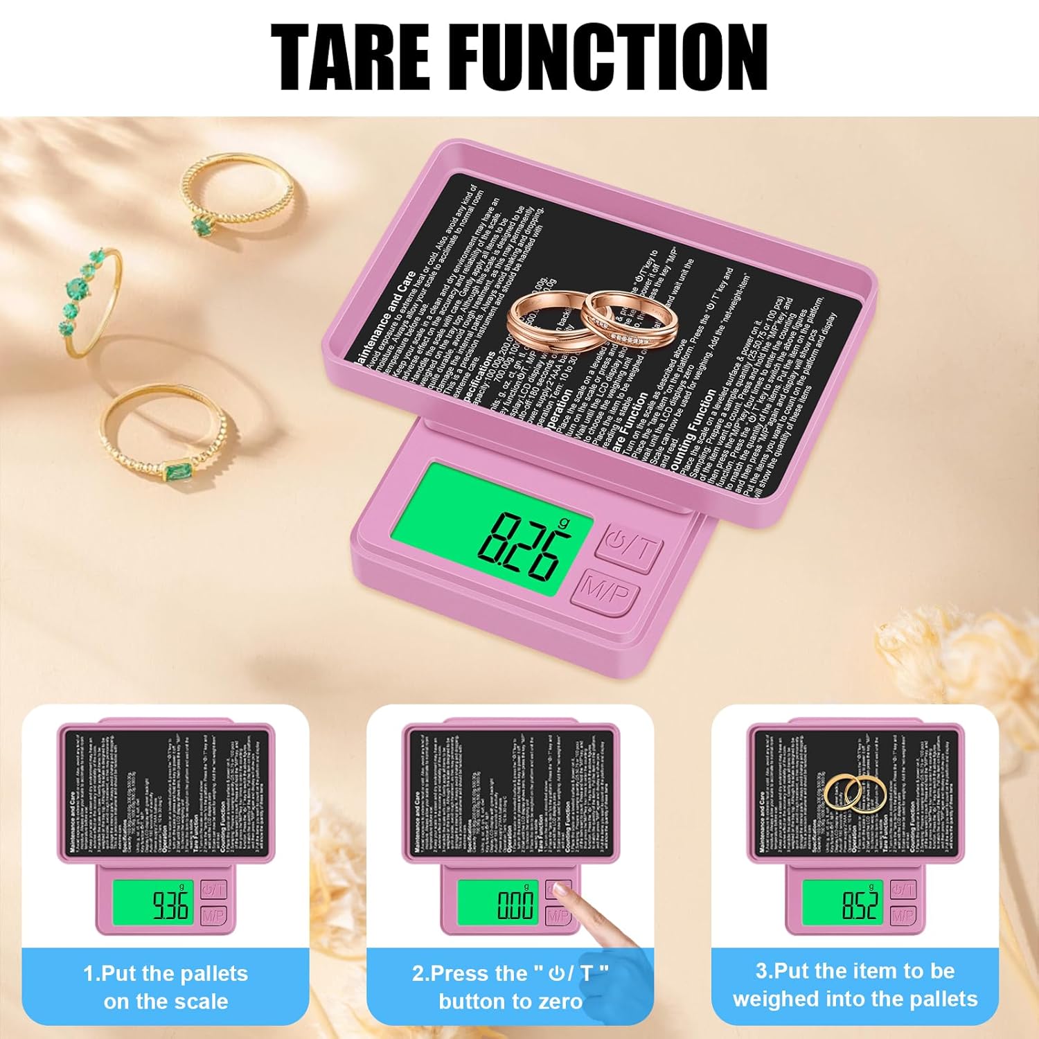 1000g/0.1g Pocket Gram Scale, High Precision Digital Kitchen Scale | LCD Display, 7 Units with Tare Function, Suit for Jewelry, Powder, Ounces, Blue