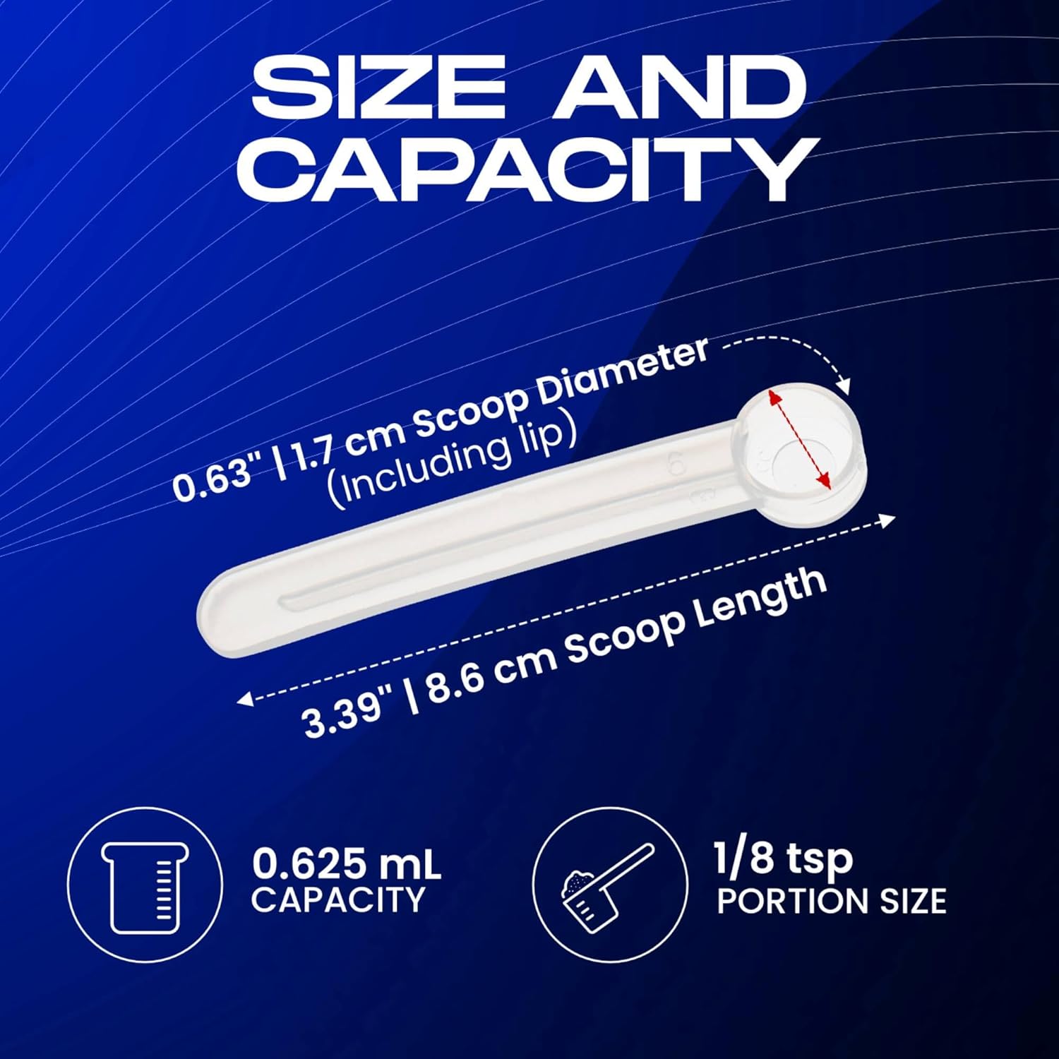 1/8 teaspoon scoop (1/8 teaspoon measuring spoon) plastic | (5, Clear)