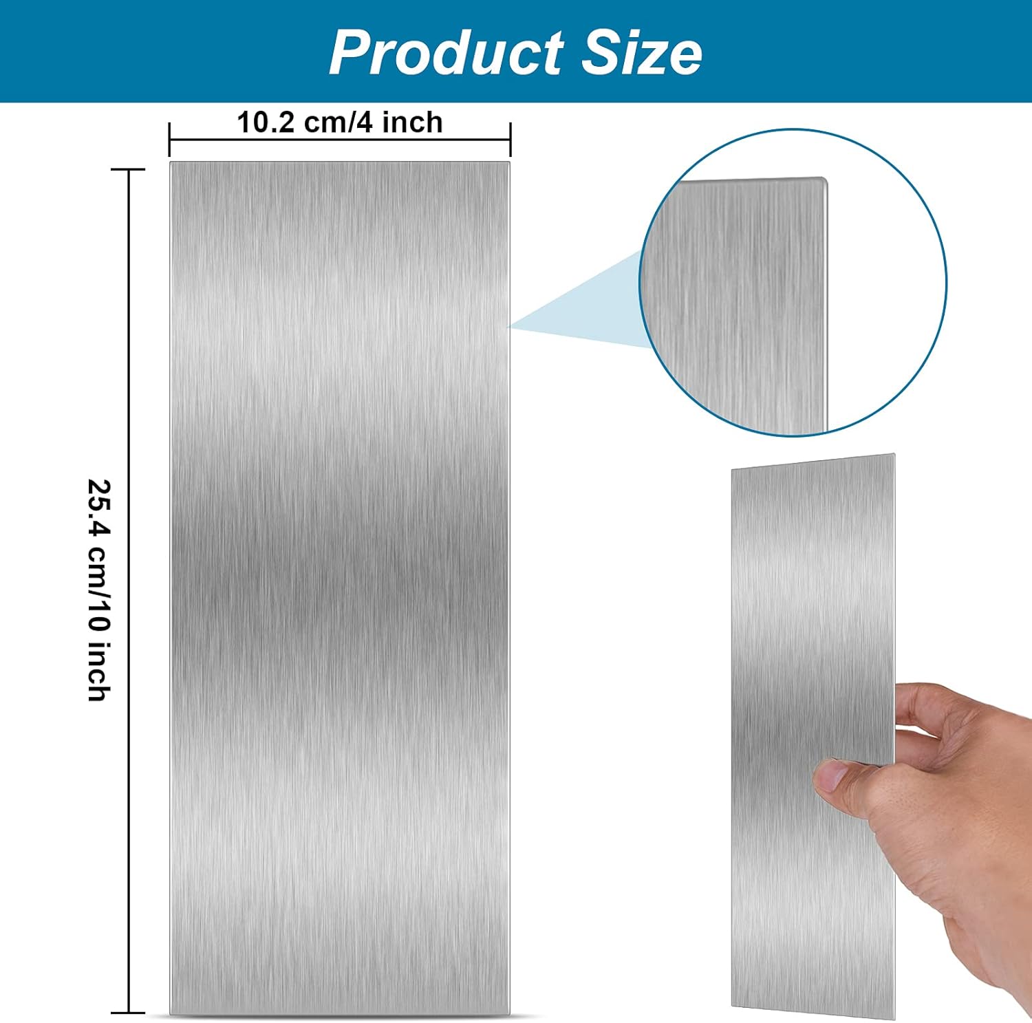 10 Inch Stainless Steel Metal Cake Scraper Large Double Sided Patterned Stripe Edge Smoother Scraper Cake Decorating Comb Pastry Cutter for Home Kitchen Mousse Butter Cream Decor(1 Piece)