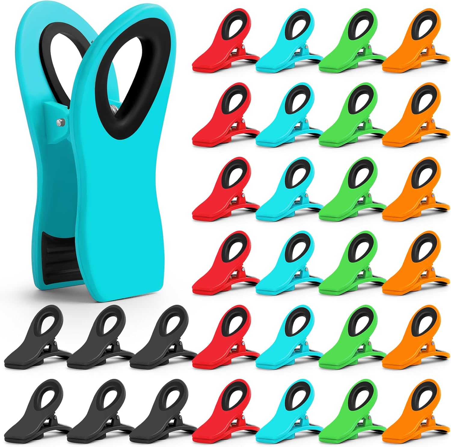 12 Pack Chip Clips Bag Clips, Magnetic Bag Clip for Food Storage | Heavy duty, plastic food clip for chips, snack, kitchen, refrigerator, garden, sewing, fabric, clothes pins