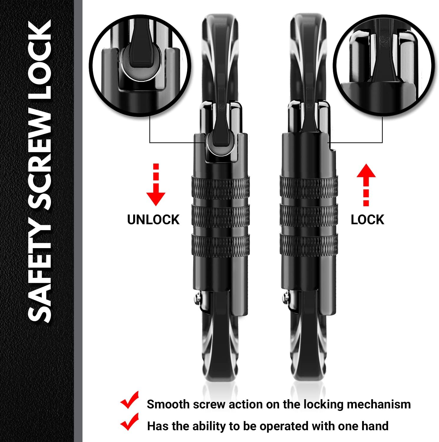 12kN Heavy Duty Carabiner Clips | 2697 lbs Capacity, For Pets, Outdoor, Camping, Hiking, Hammock, Dog Leash Harness, Keychains