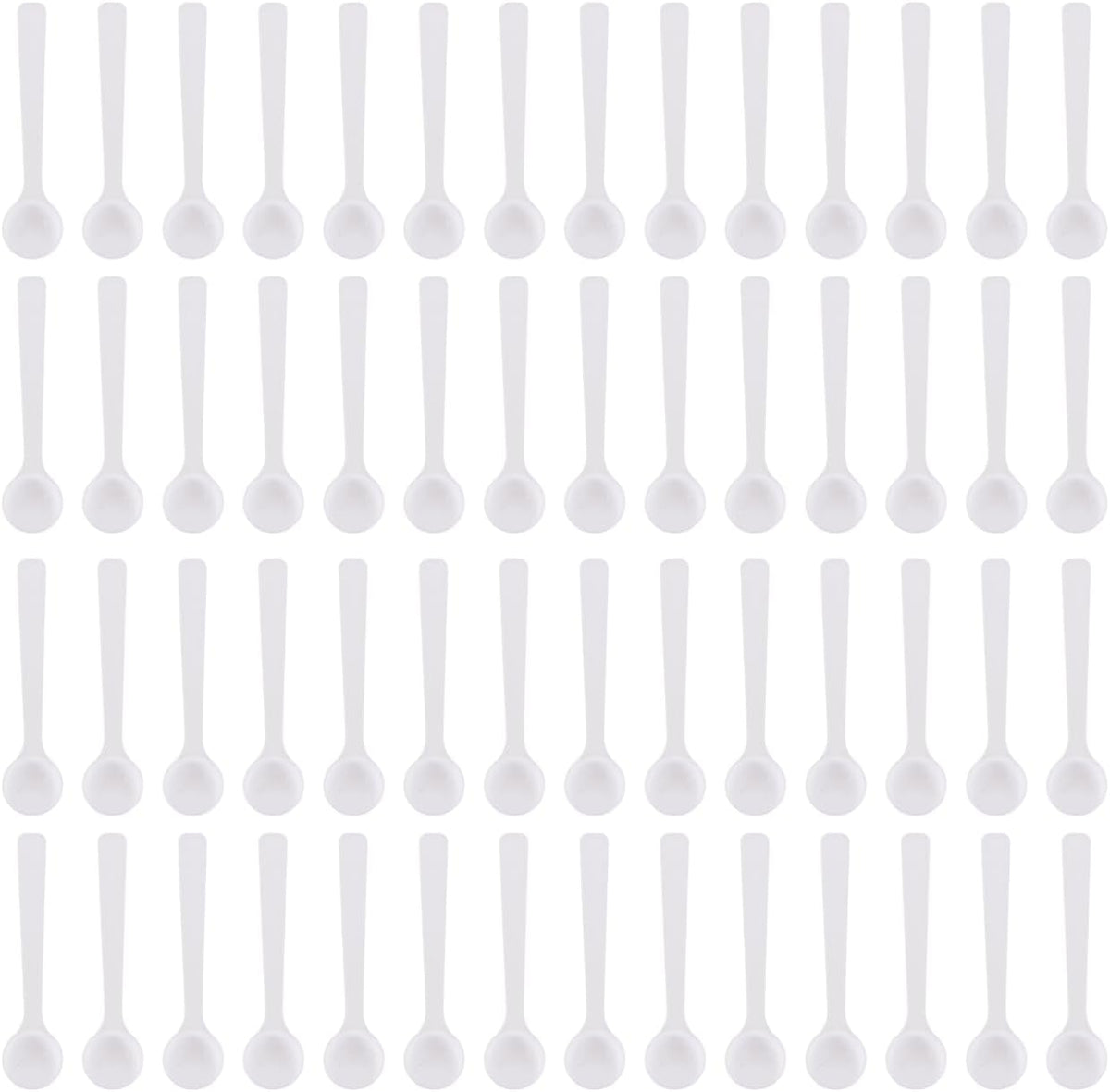 1 g Micro Measuring Spoons, White Plastic Powder Scoops | White 1 g Long-Handle Spoons Help Measure Small Amounts in Jars, Bottles, Spice Containers and Cosmetic Powders