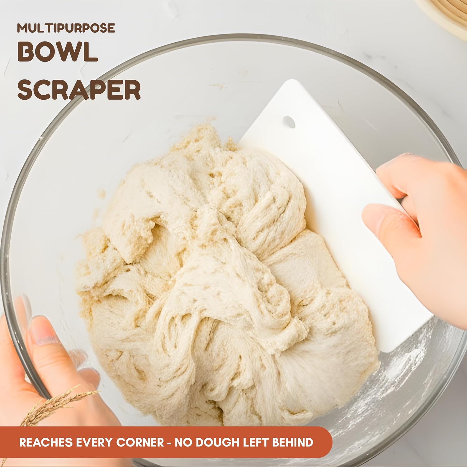 13" Danish Dough Whisk Bread Lame Bowl Scraper Set - Dutch Sourdough Whisk Double Eye, Dough Scraper, Bread Scorer with 10 Blades and Leather Cover